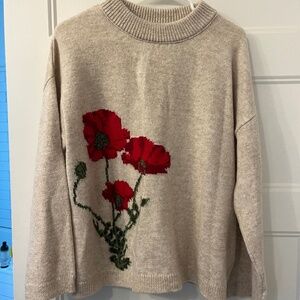 NWOT ASOS Design Beige Knit Poppy Sweater